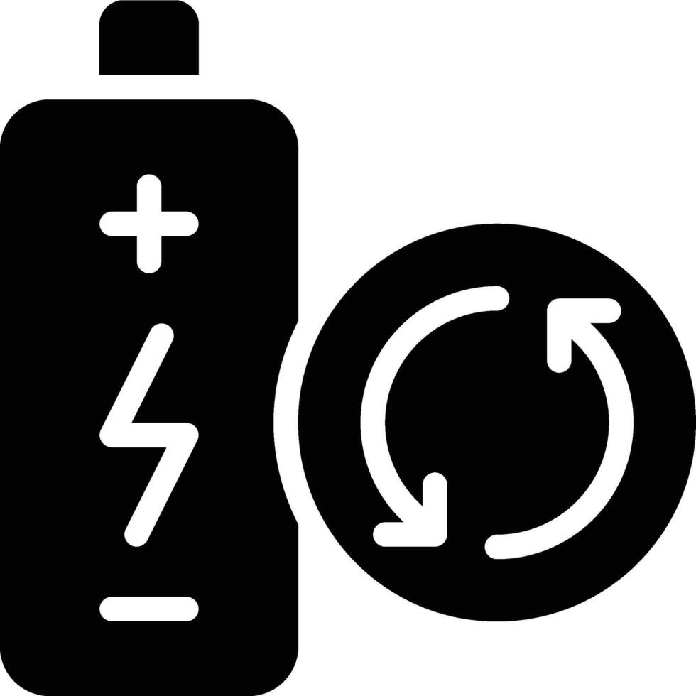 Rechargeable Battery, Battery Charge Glyph Solid Icon vector