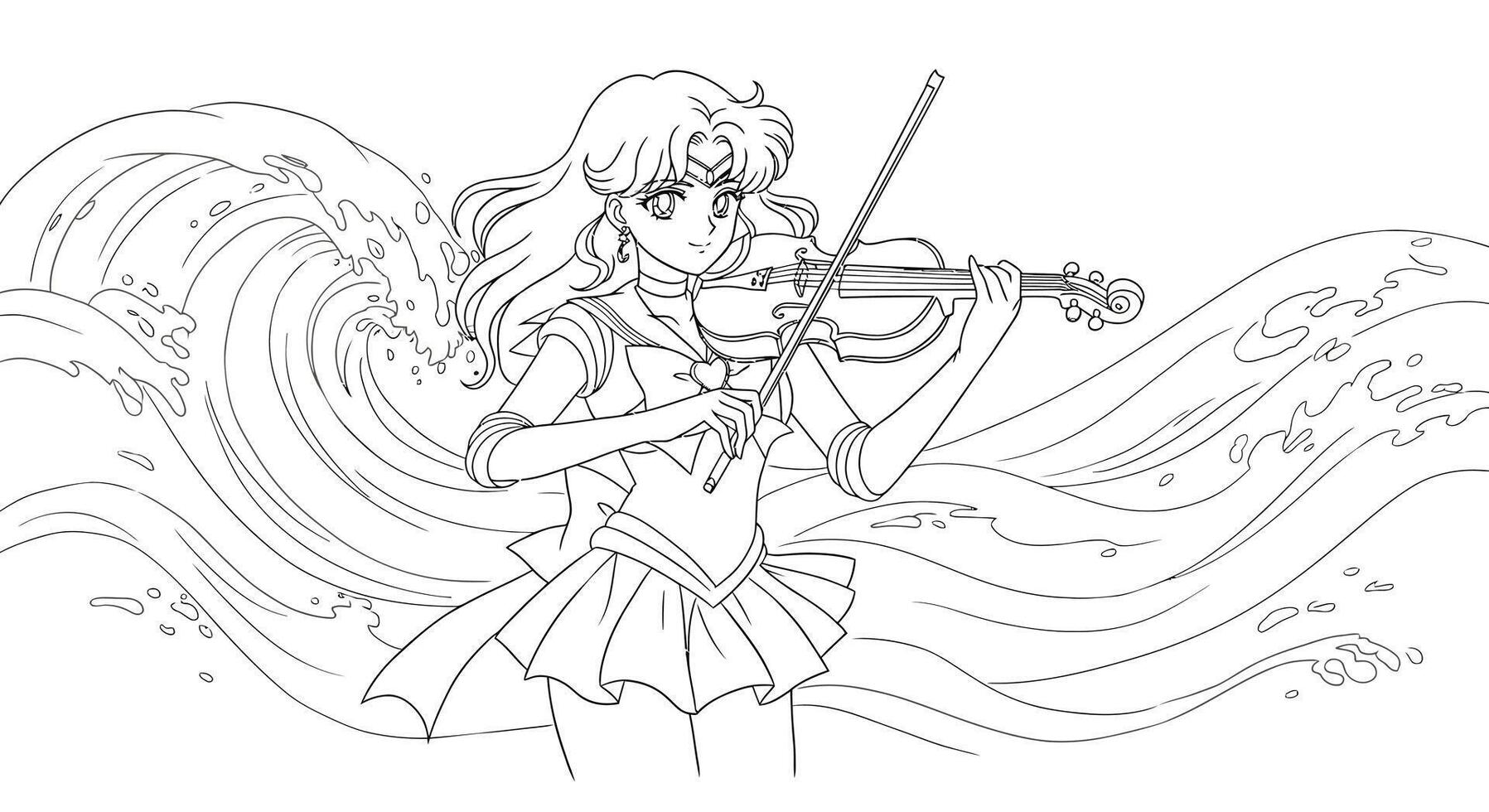 Sailor moon coloring pages vector