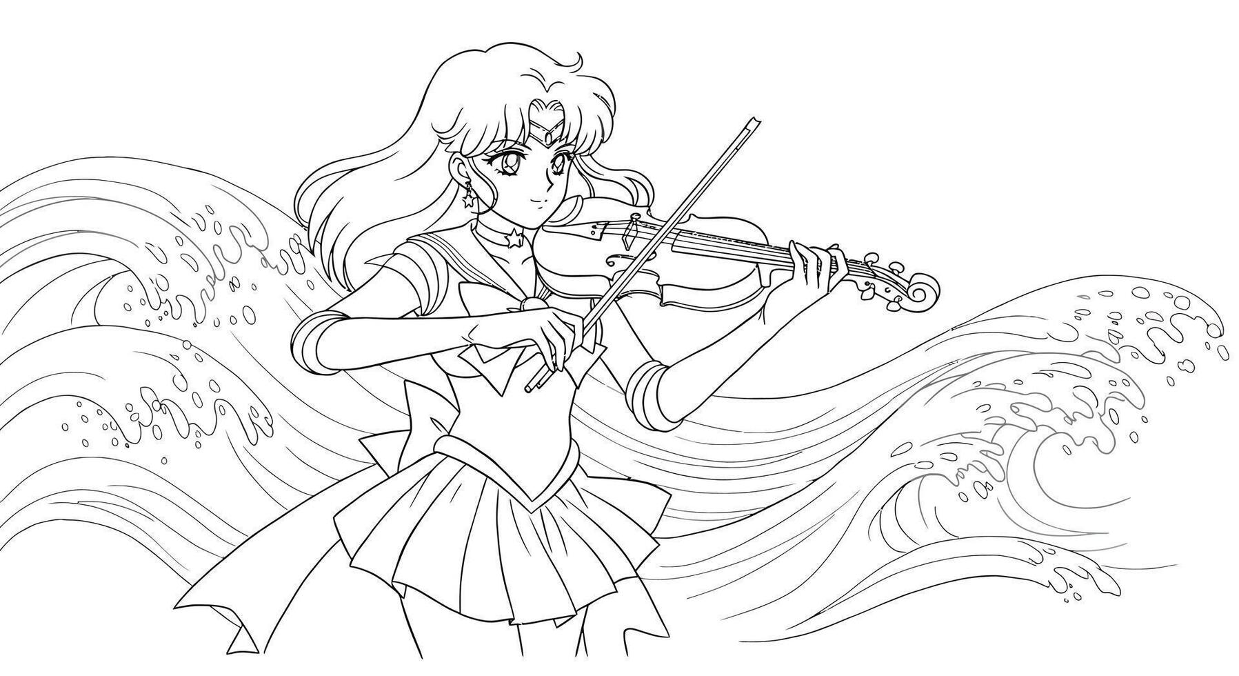 Sailor moon coloring pages vector