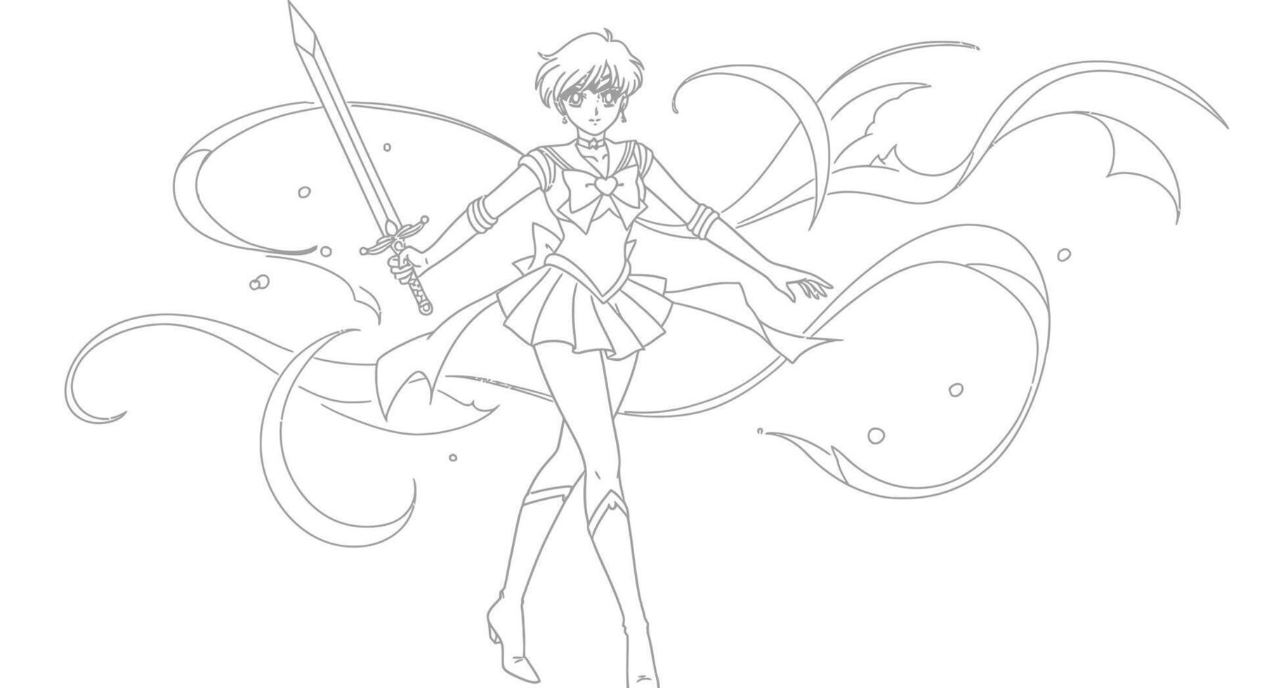 Sailor moon coloring pages vector
