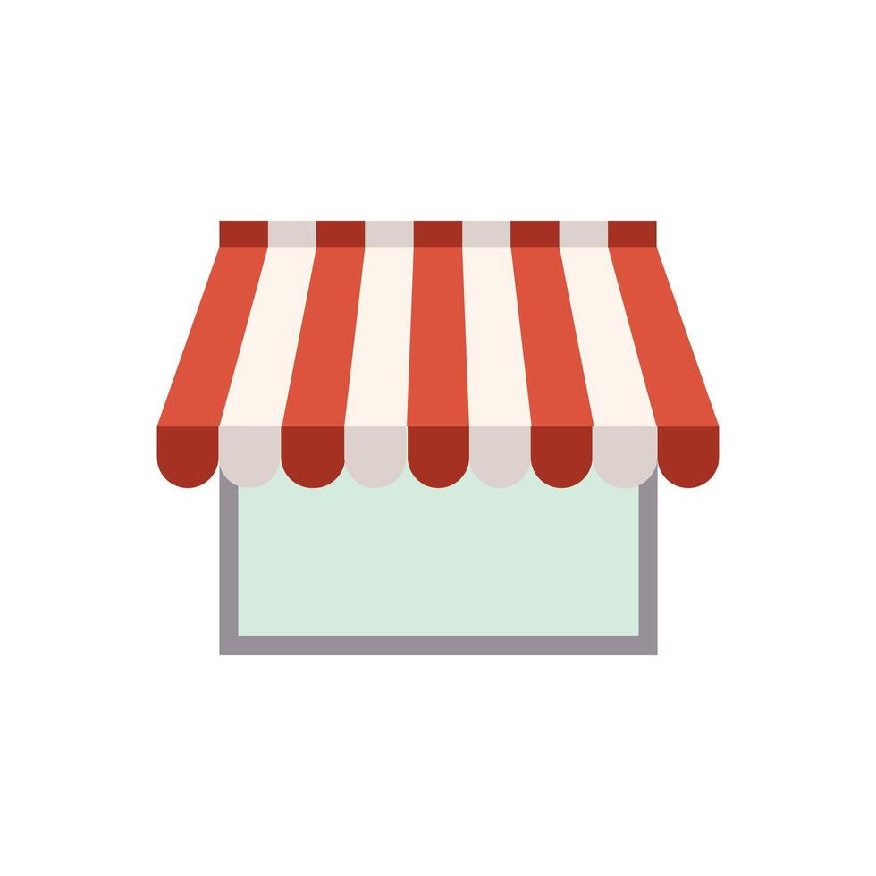 A red and white striped awning on a window vector