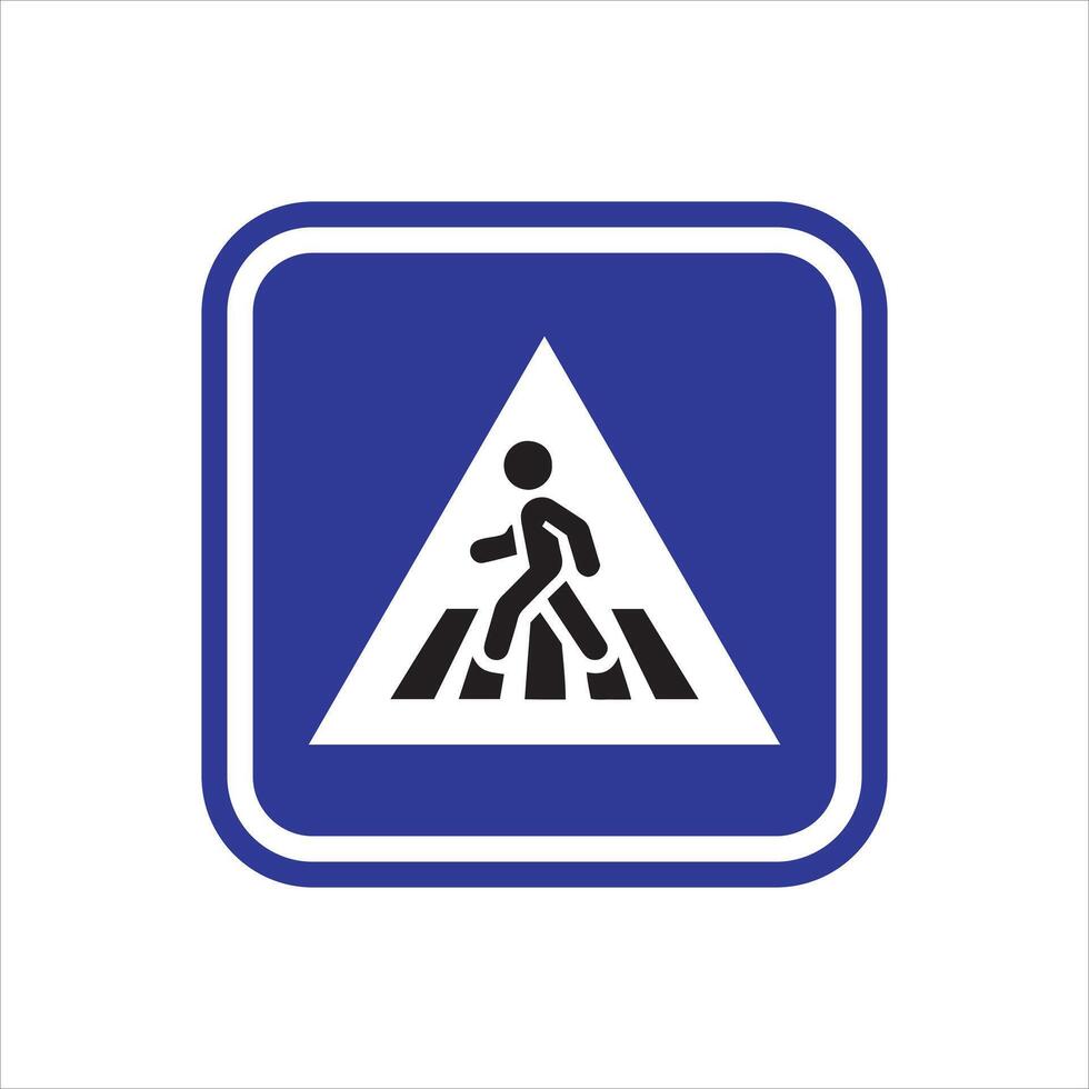 A pedestrian crossing sign with a man walking across the street vector