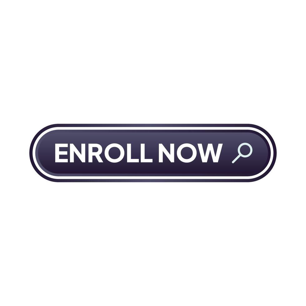 Enroll now button icon illustration vector