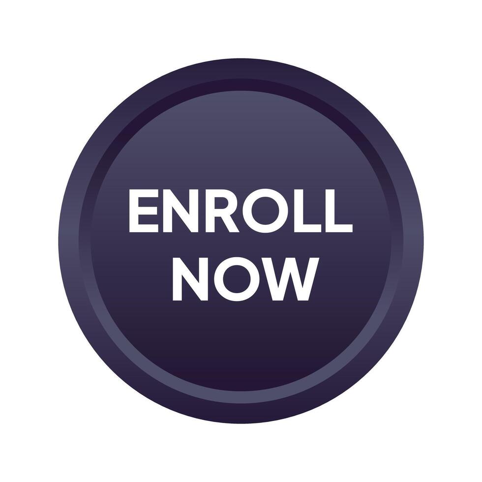 Enroll now button on a white background vector