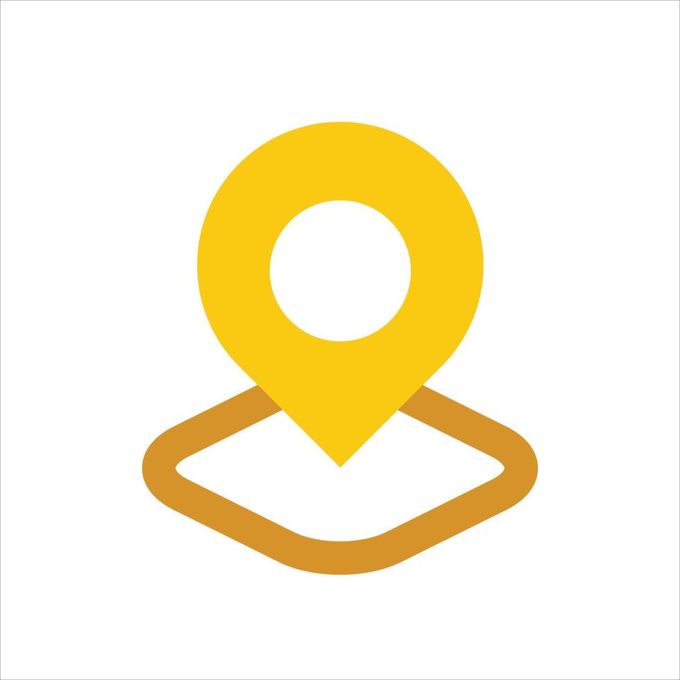 A yellow pin icon on a white background vector