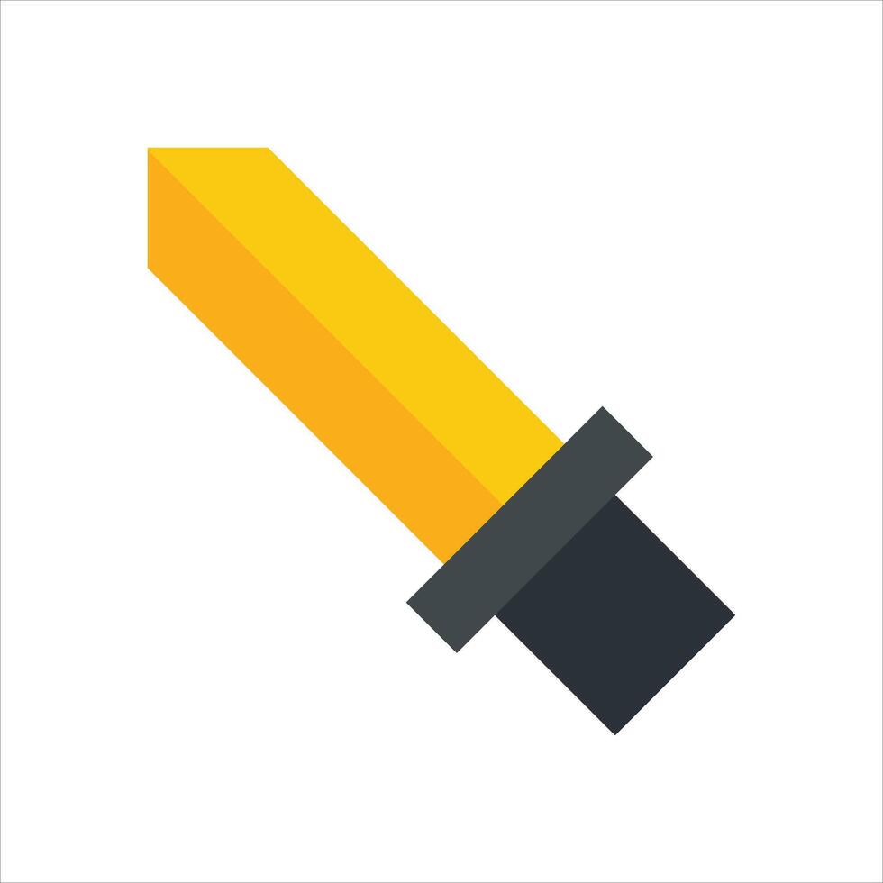 A yellow and black knife icon on a white background vector