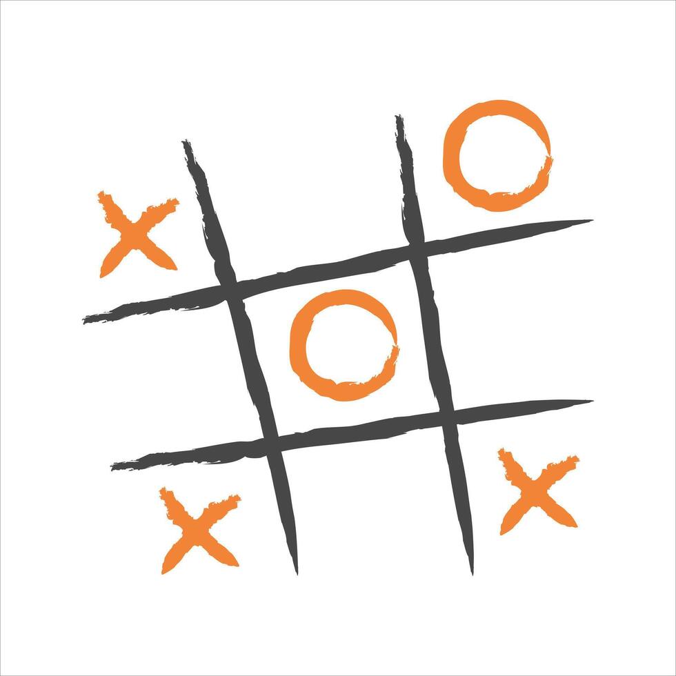 An orange and black tic tac game on a white background vector