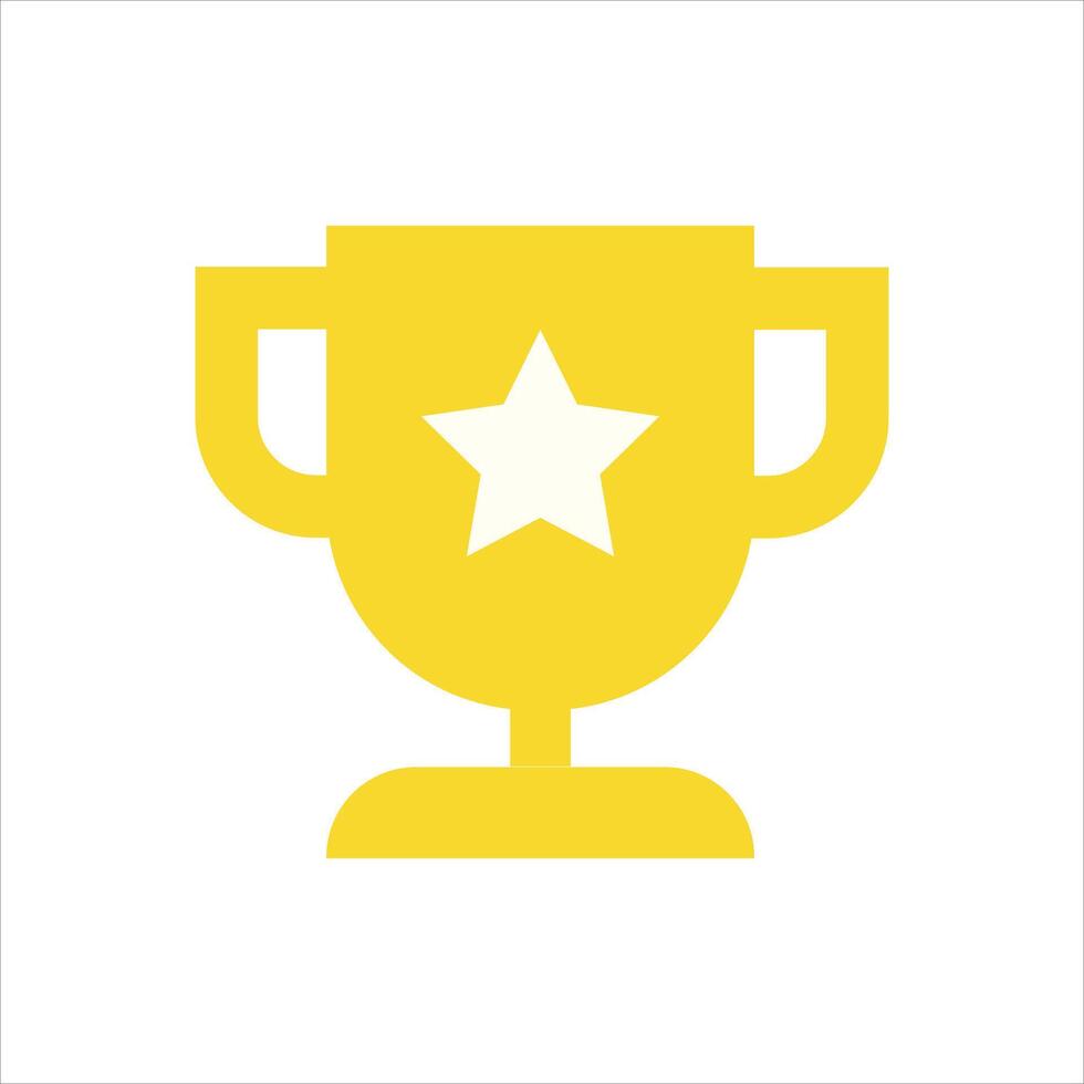 A yellow trophy cup with a star on top vector