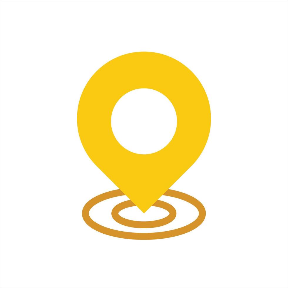 A yellow pin on a white background vector