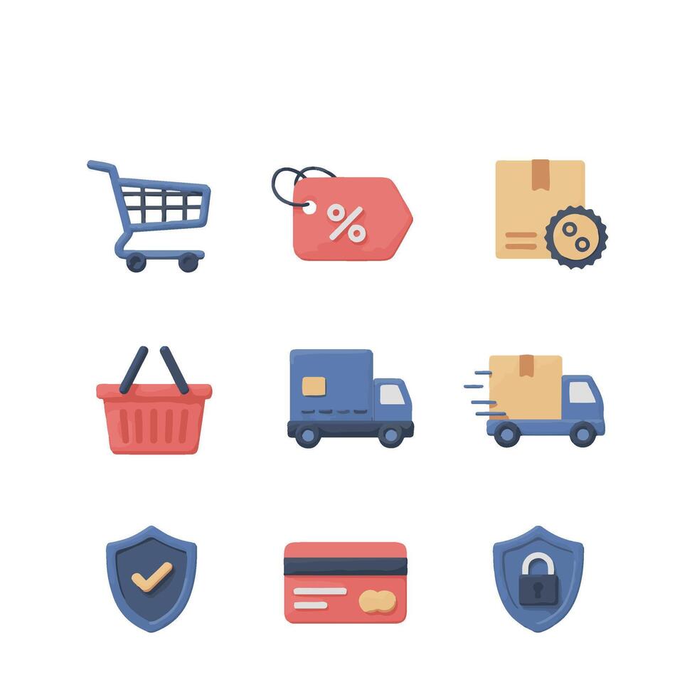 Fast Delivery Symbols Representing Shipping, Money, and Deals vector