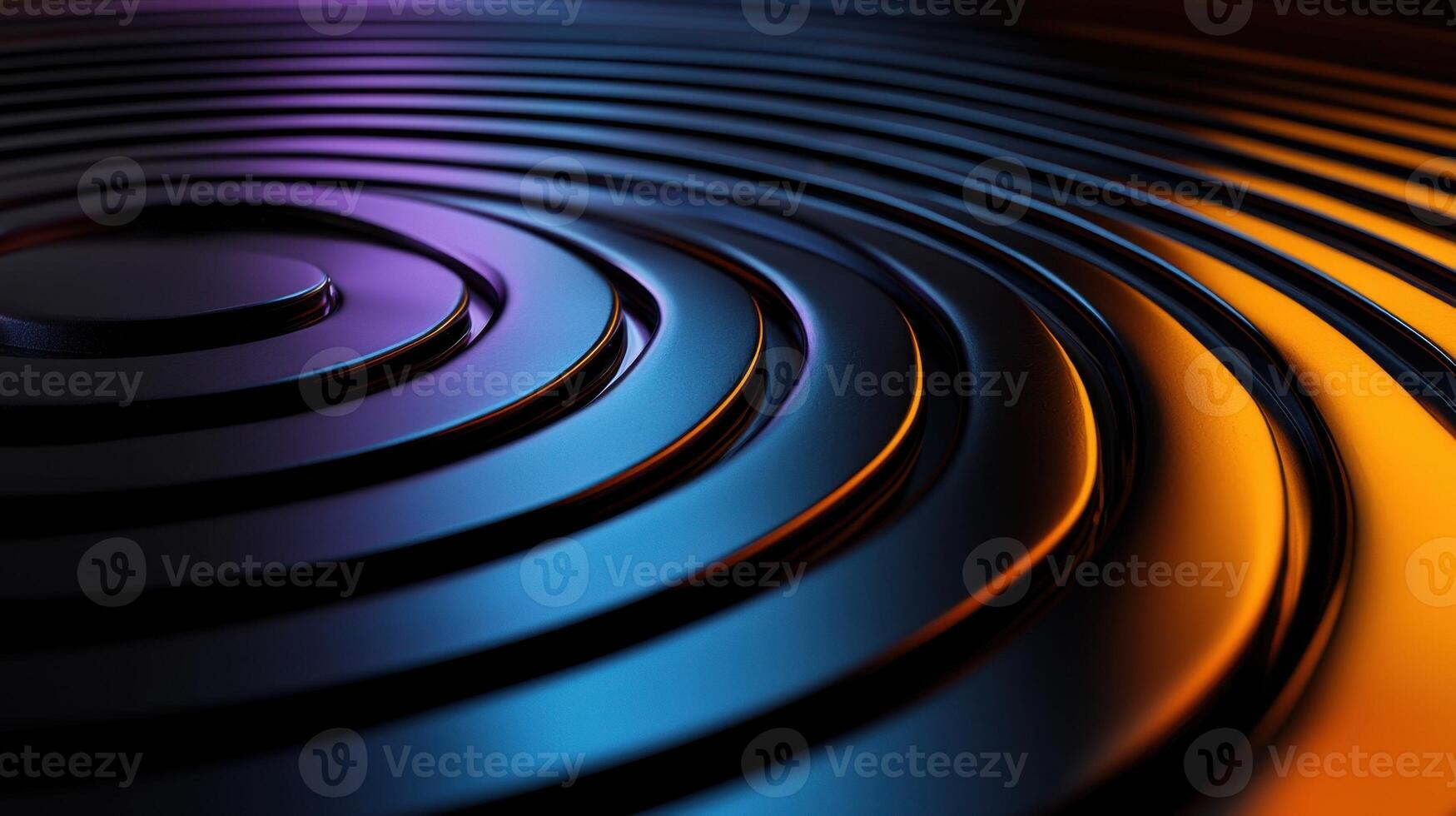 A black and orange swirl of metal on a black background photo