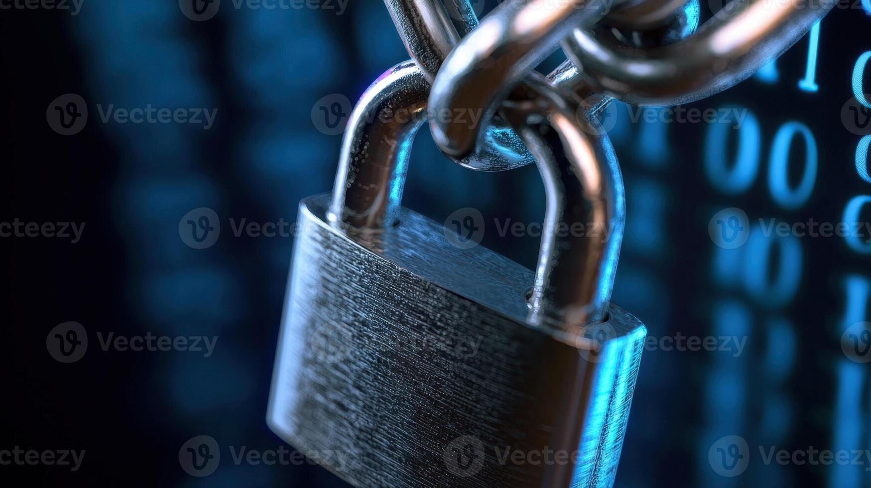 A padlock is shown on a computer screen photo