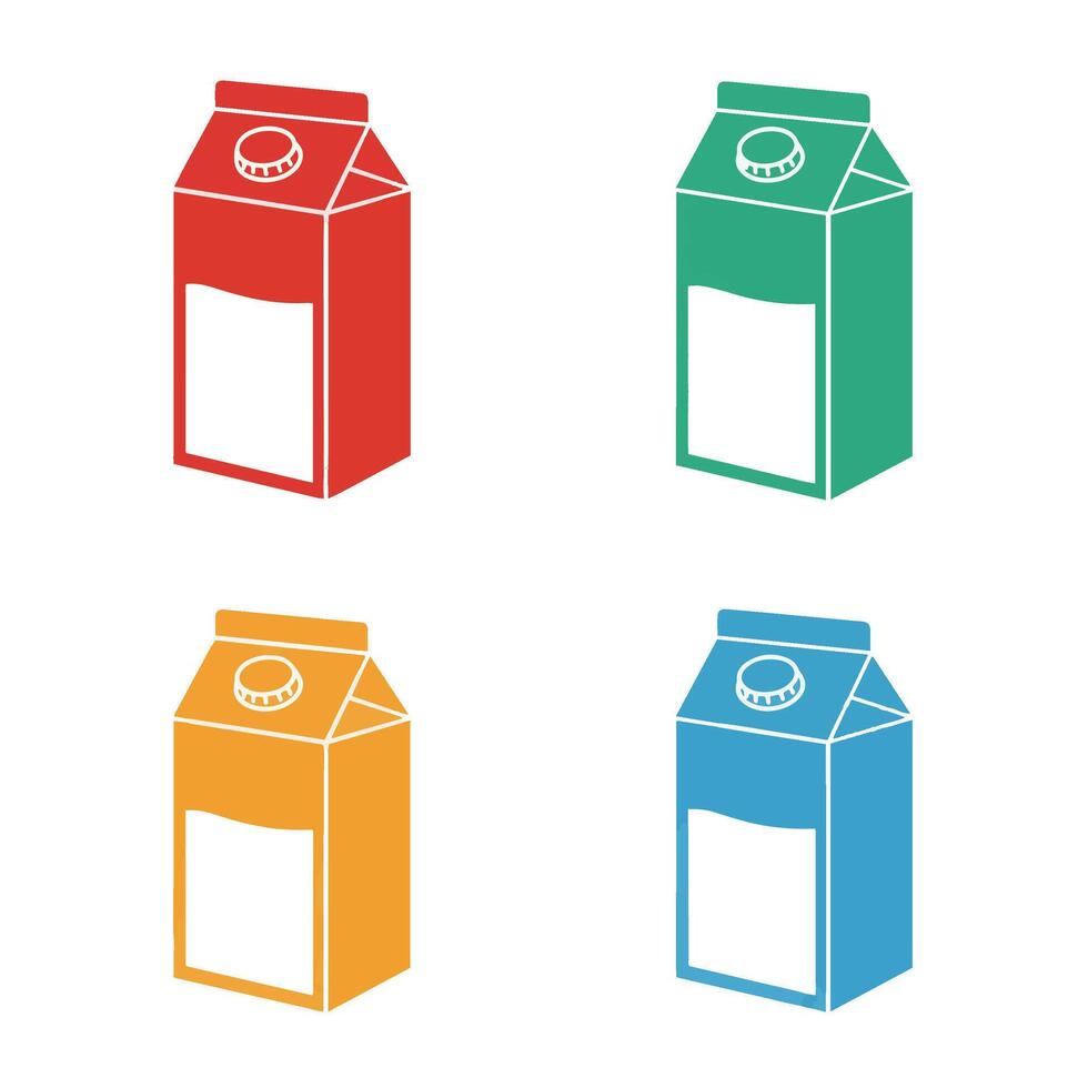 Dairy Milk Packaging Box with Colorful Milk Carton Art vector