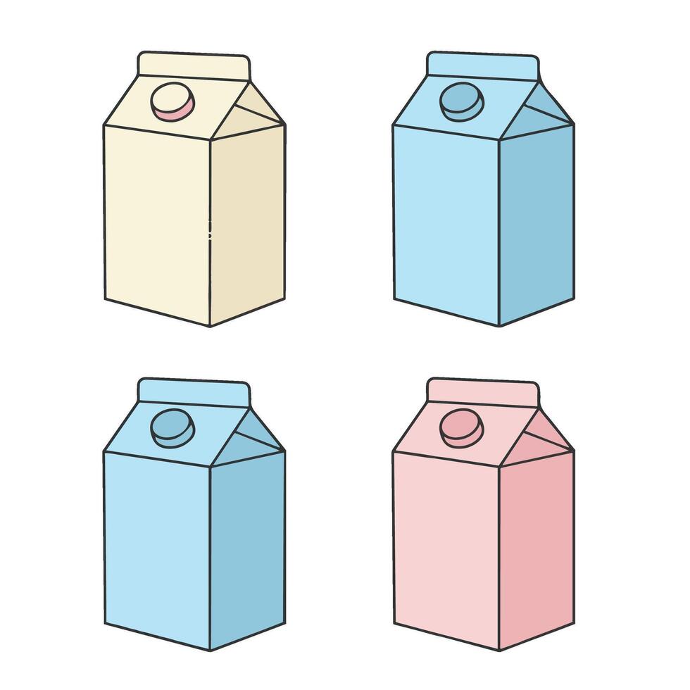 Milk Packaging Box and Colorful Milk Carton Graphics vector