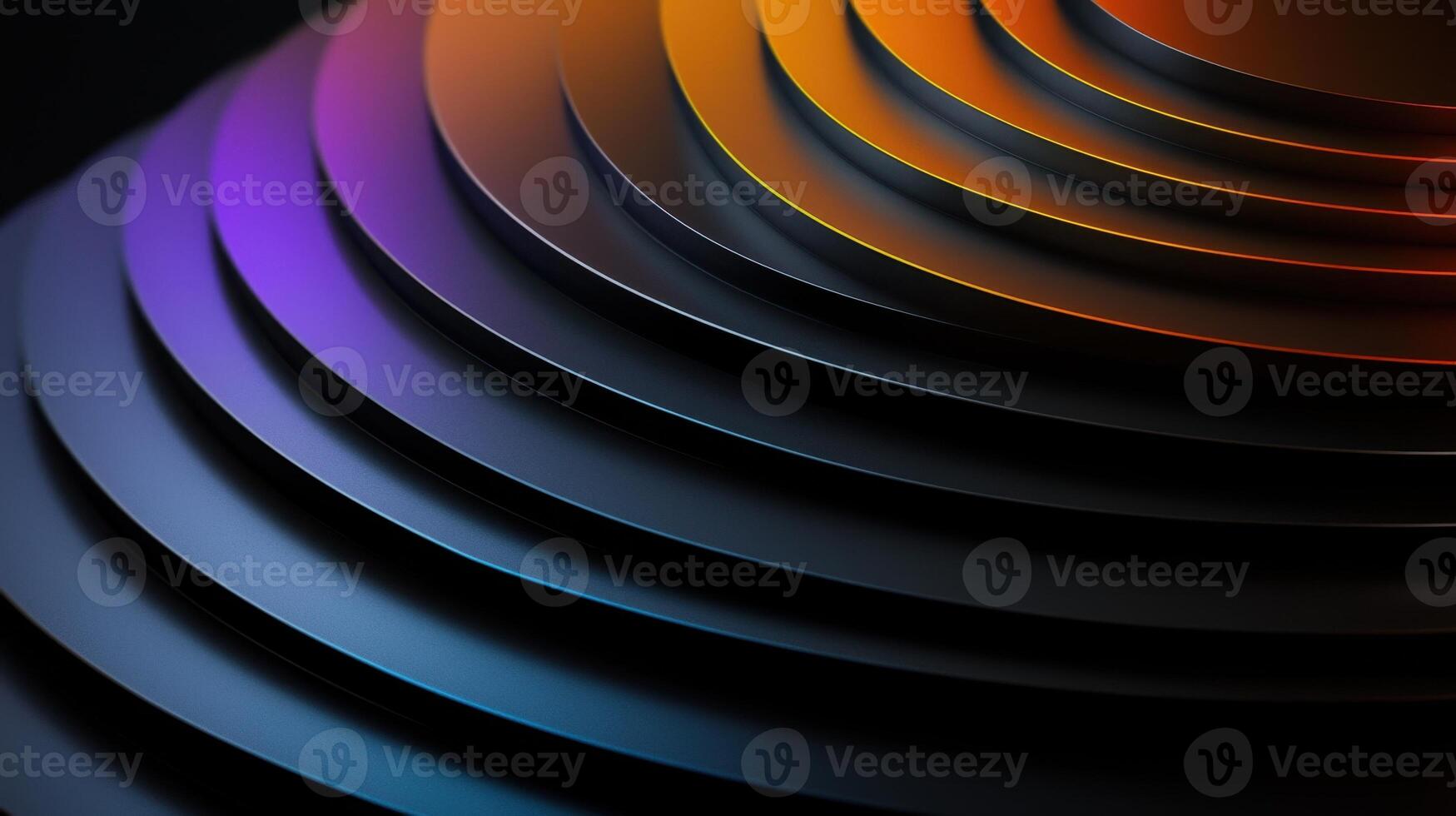 A series of black and purple circles are stacked on top of each other photo