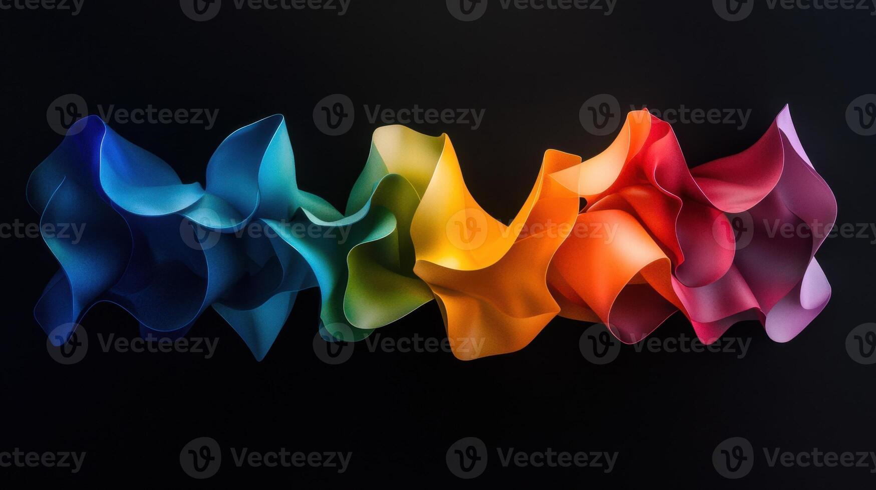 A colorful piece of art with a black background photo