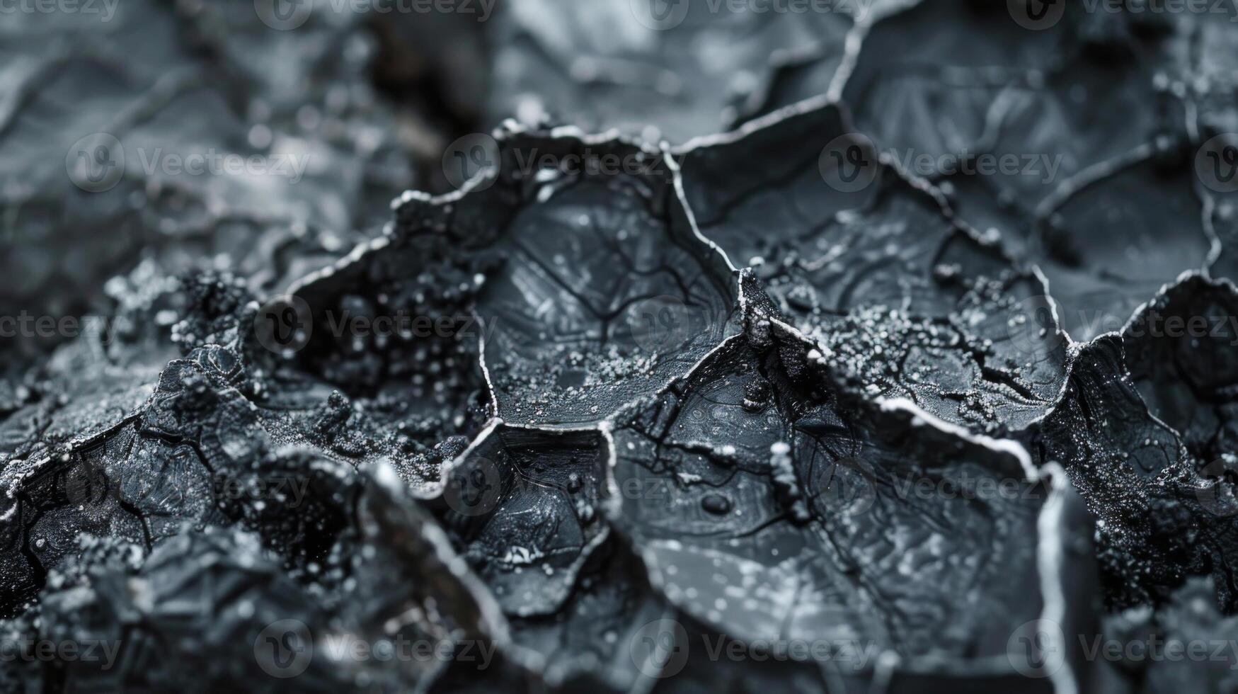 Close up view of textured organic material showcasing dark tones and complex patterns, enhancing natural beauty and intriguing details found in nature's design. photo