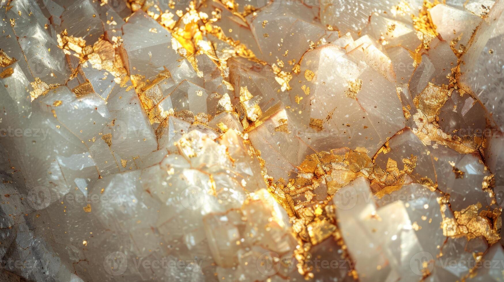 Quartz crystal features intricate formations with sparkling gold highlights, illustrating the natural blend of minerals and captivating textures that define geological wonders. photo