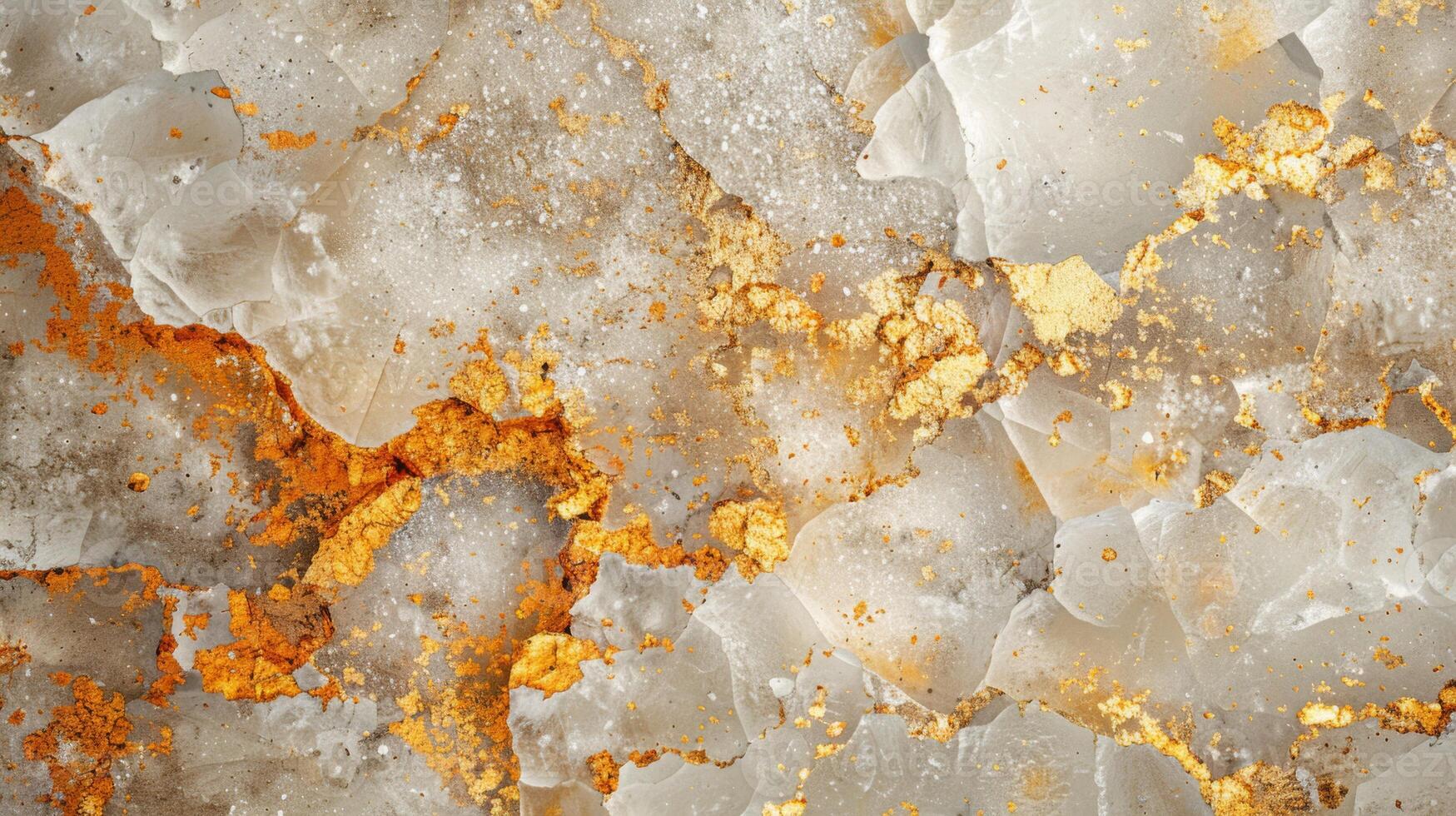 This artwork highlights an intricate pattern of white stone and vibrant gold, blending natural beauty with artistic flair, suitable for creative and design purposes. photo