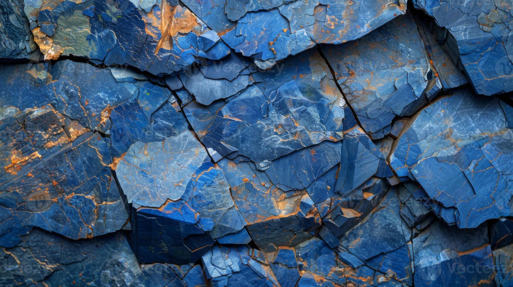 This unique arrangement of blue slate rock displays intricate textures and contrasting colors, reflecting natural beauty. Each piece of stone offers a distinct look and feel in its geological context. photo