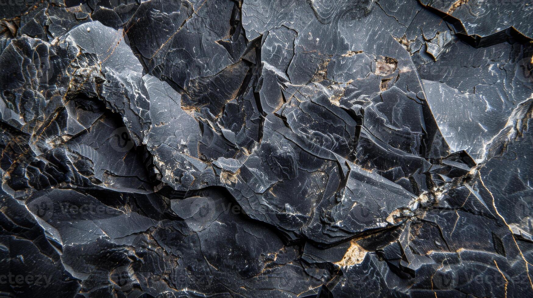 Close up view of a textured black rock surface reveals intricate patterns and natural lines formed over time, highlighting the beauty of geological formations in a striking display of nature photo