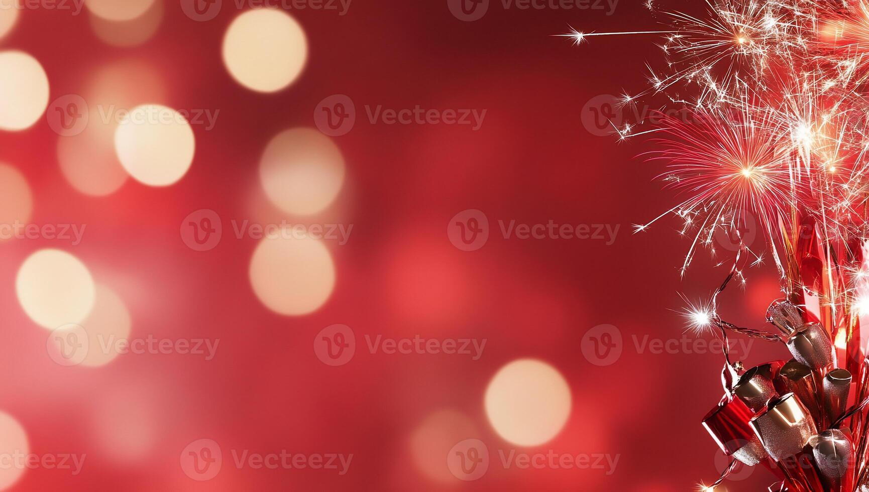 A festive background with fireworks and decorative elements for celebrations. photo