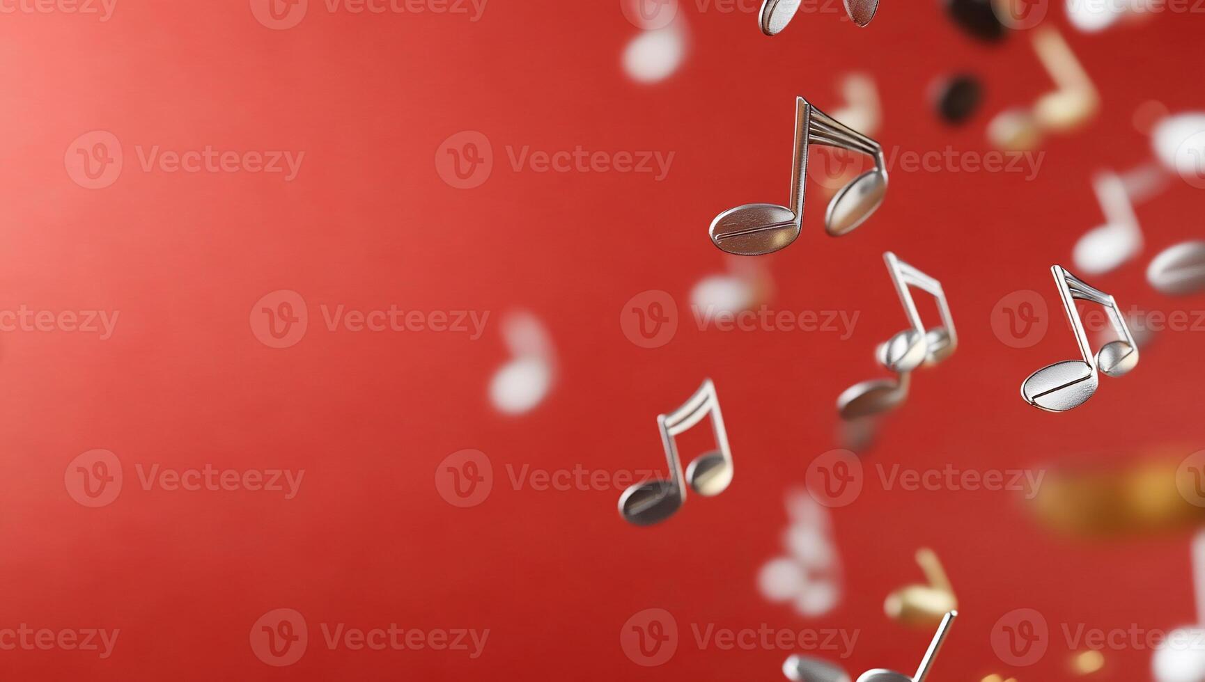 A vibrant background with floating musical notes, symbolizing music and creativity. photo