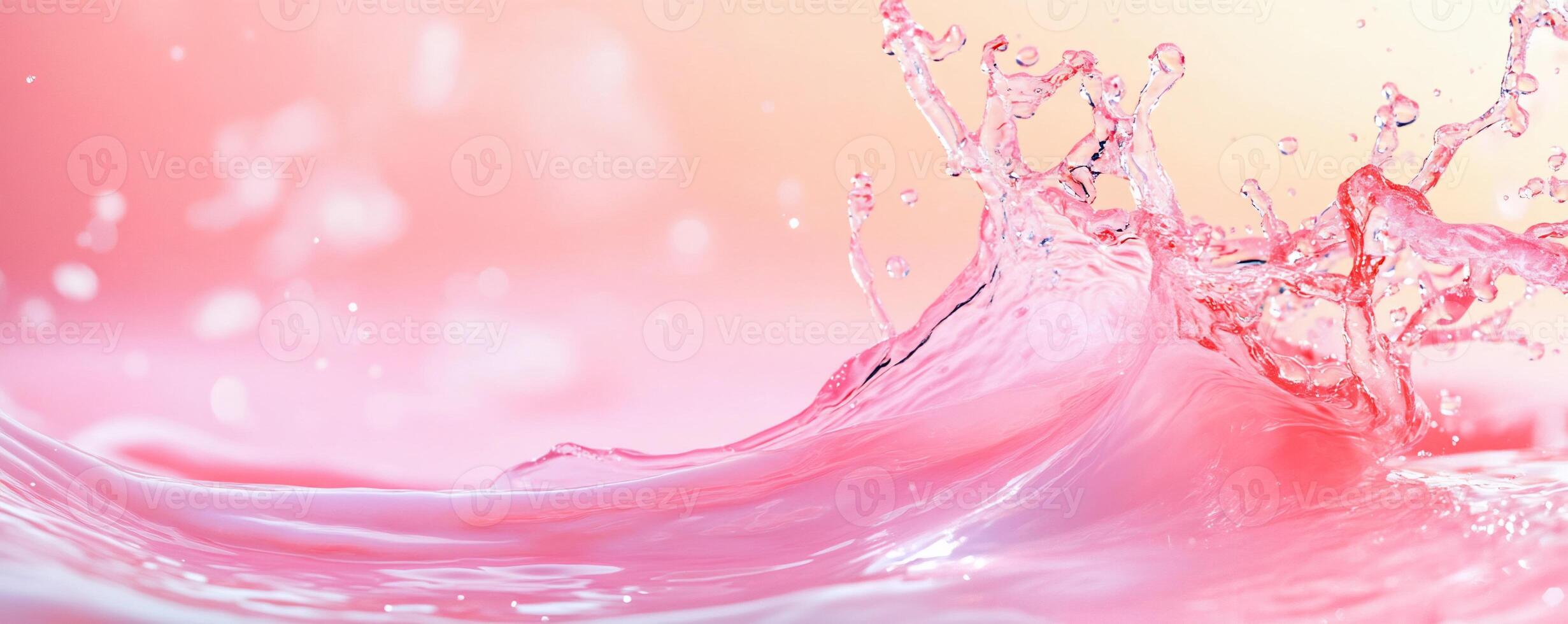 A vibrant splash of pink water against a soft gradient background. photo