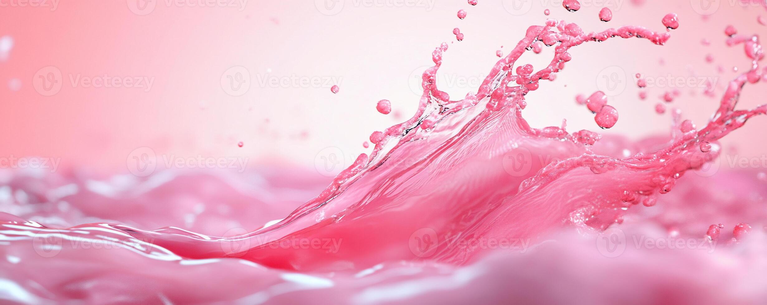Vibrant splash of pink liquid against a soft gradient background. photo