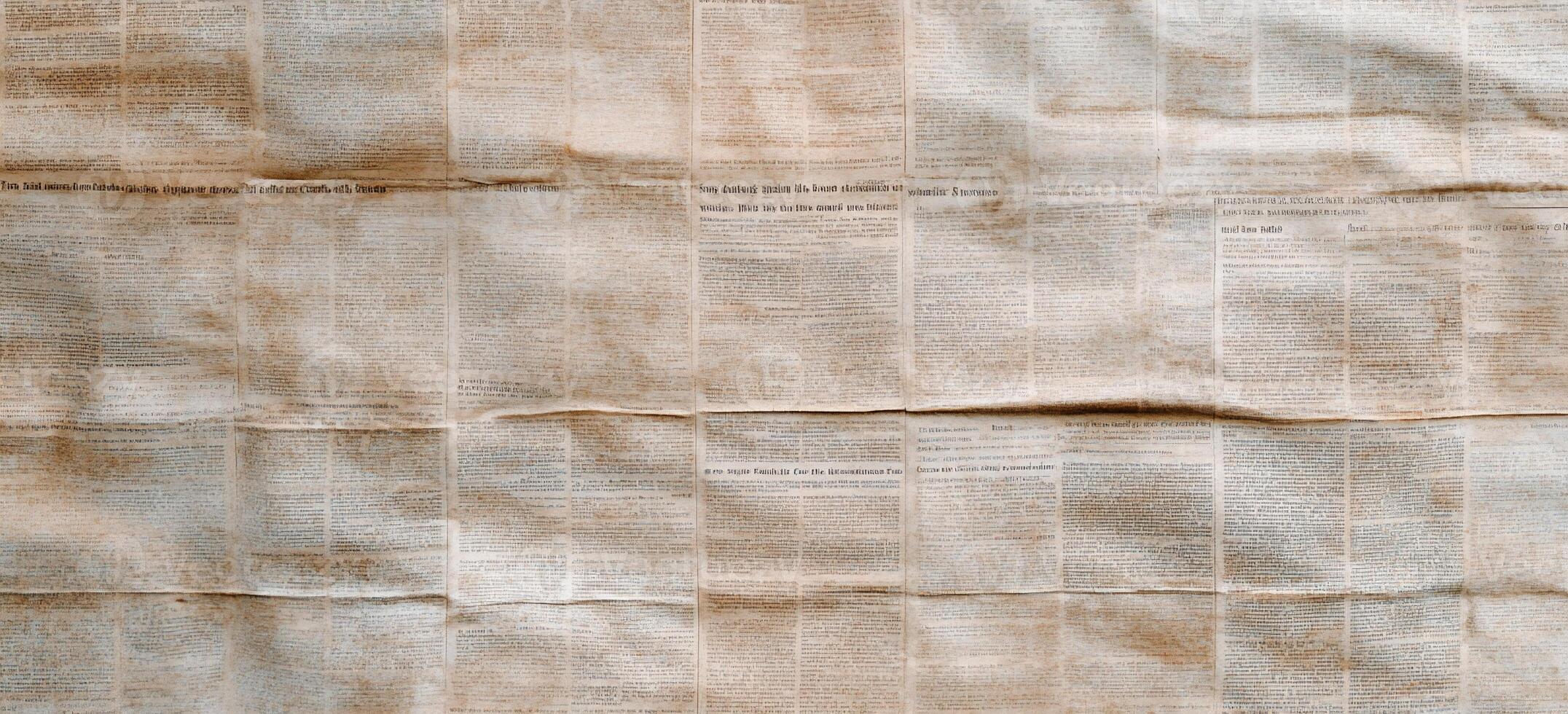 A textured surface resembling old newspaper pages. photo