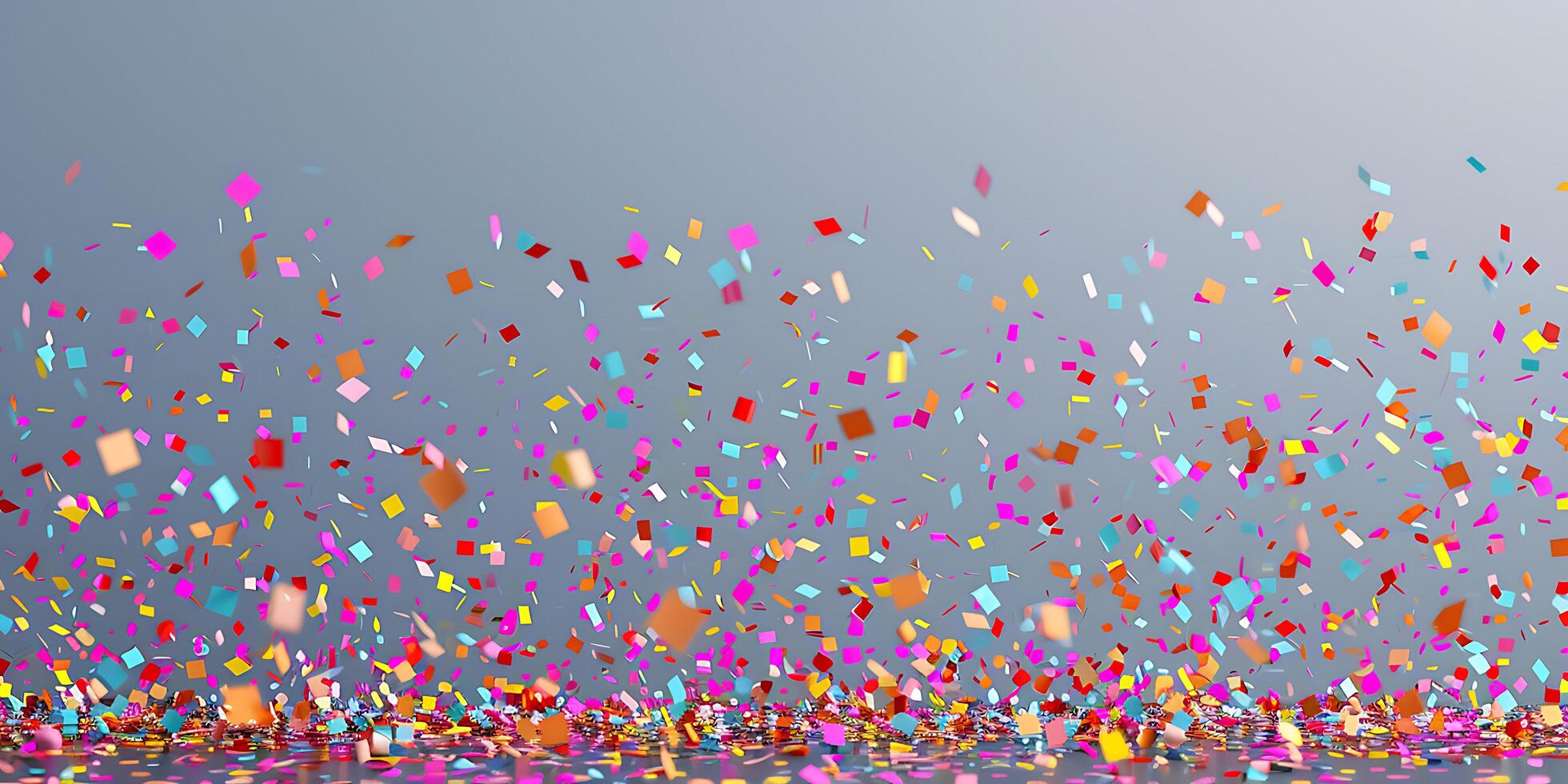 colorful confetti falling on a gray background photo