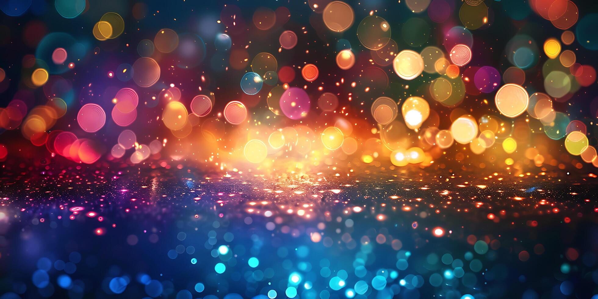 Lights and bokeh on a dark background photo