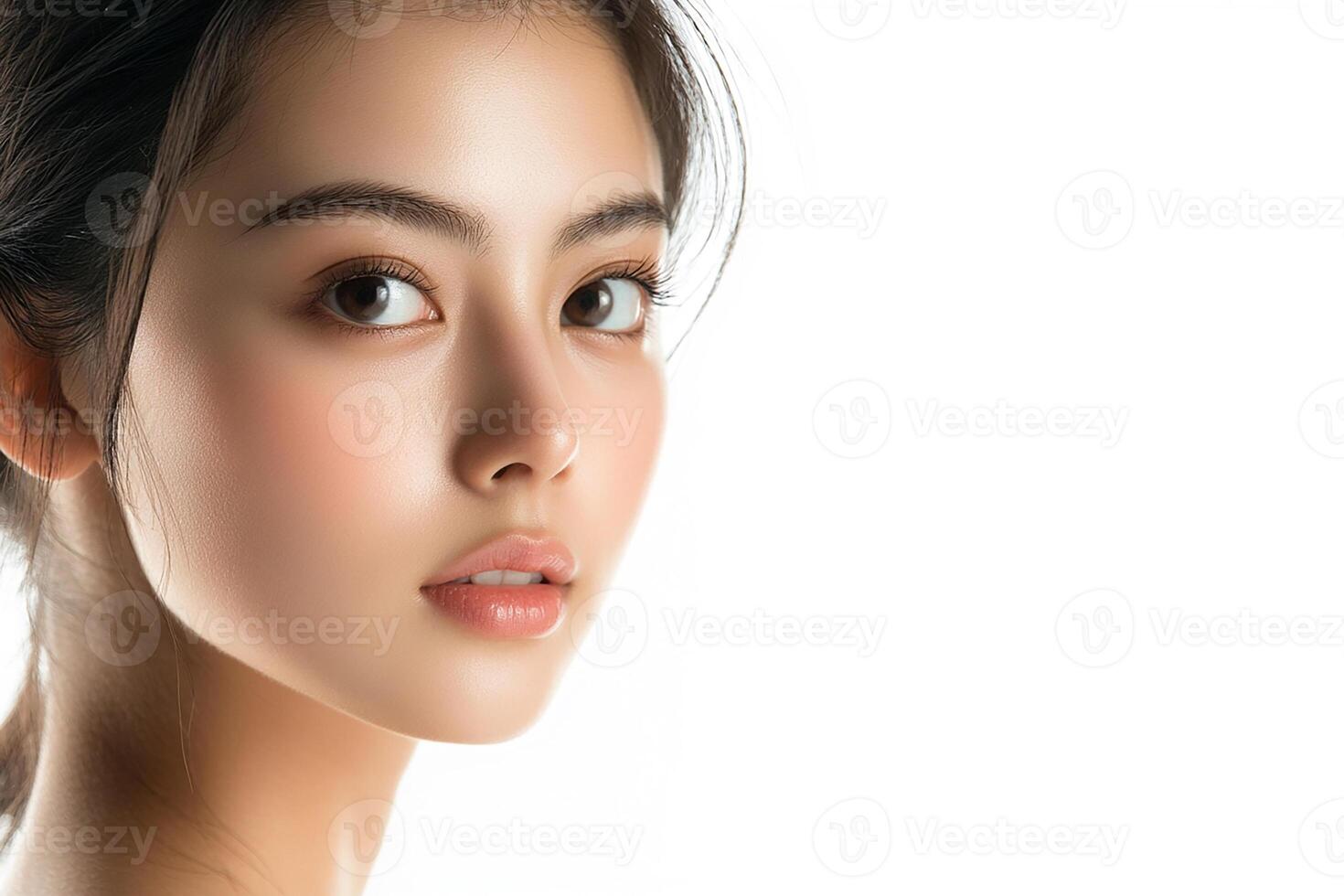Beauty asian woman with white background photo