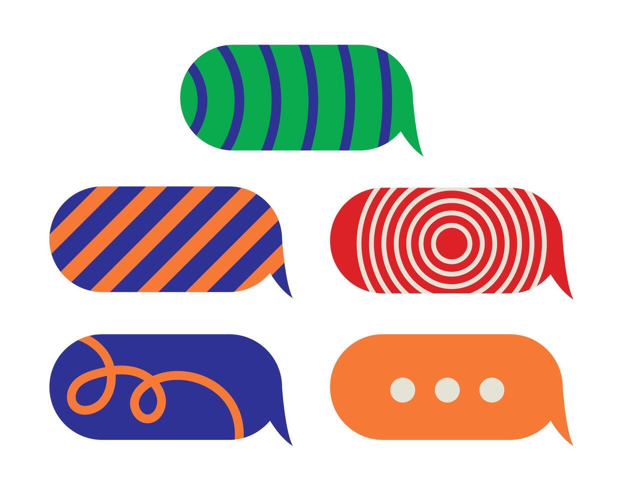 Illustration set element bubble chat bauhaus unique design vector