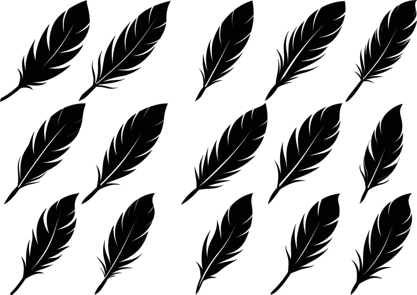 Feather Silhouette Illustrations Design vector