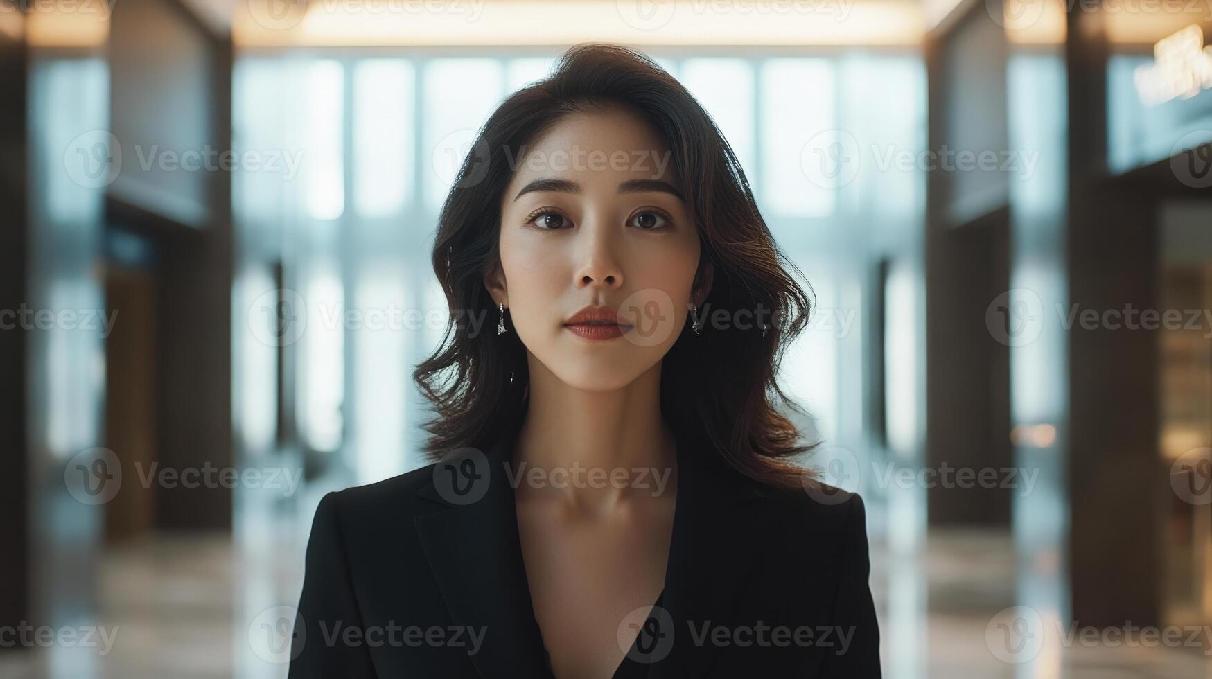 Elegant Woman In Modern Office Building Setting photo