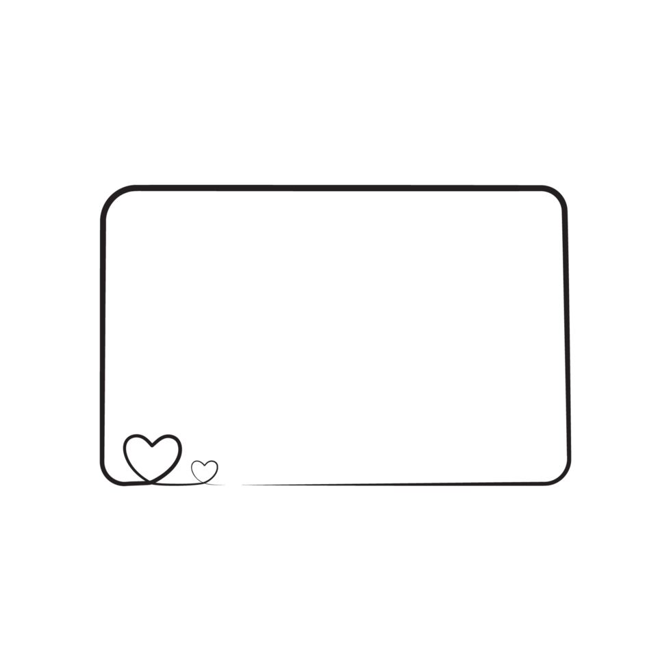 Rounded Frame with Heart Accent png