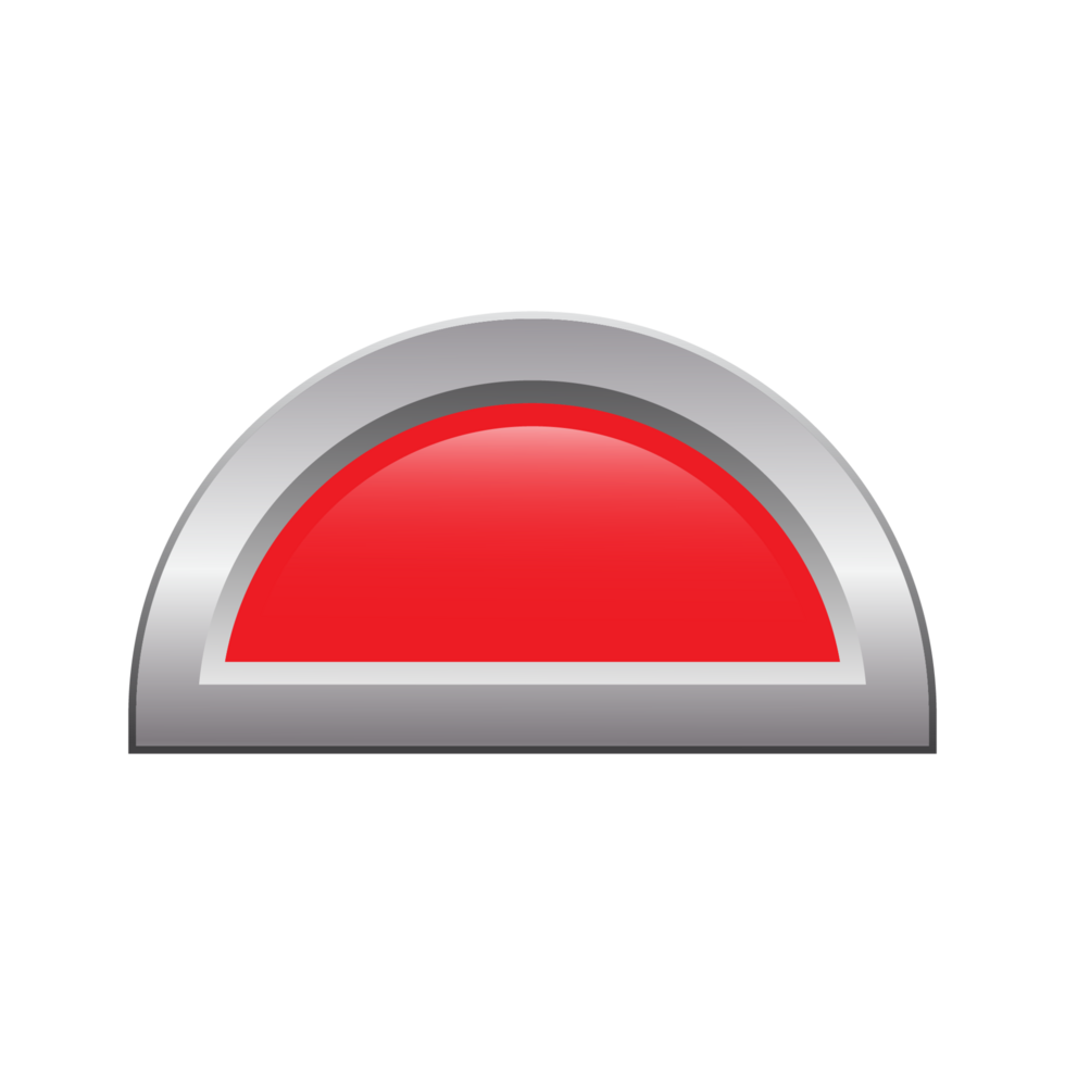 Red Semicircle Icon with Metallic Border png