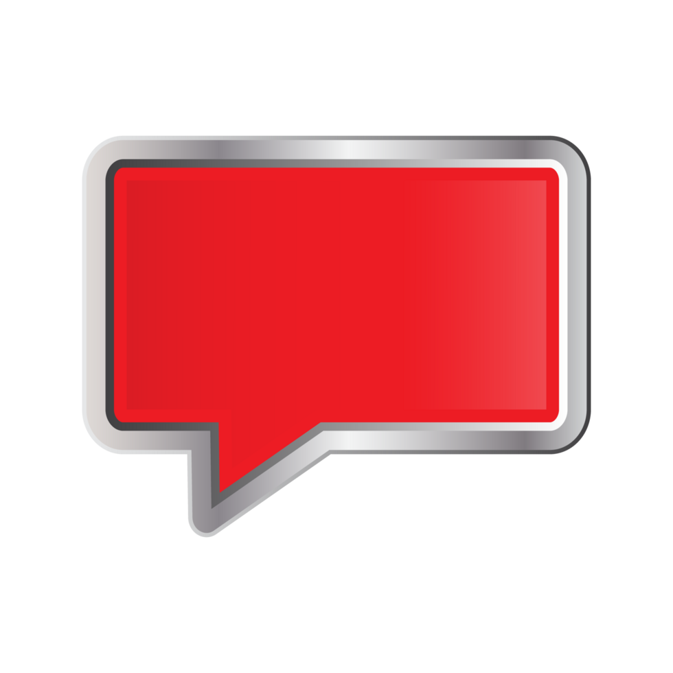 Red Rectangular Speech Bubble Icon png