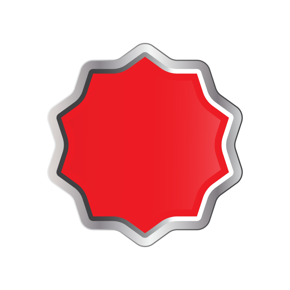 Red Starburst Icon with Silver Border png