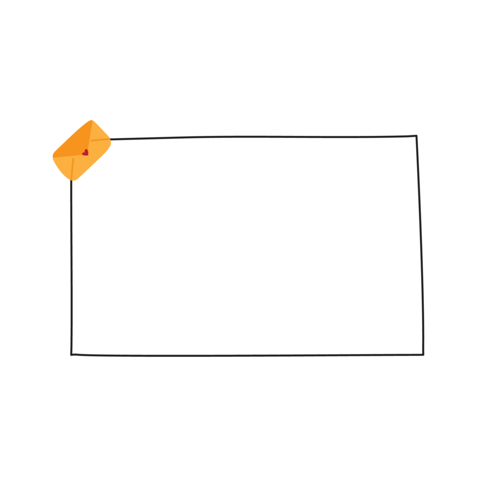 Modern Rectangular Frame with Folded Paper Edge png