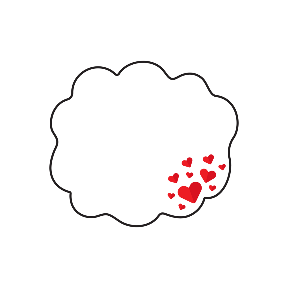 Cute Scalloped Frame with Hearts png