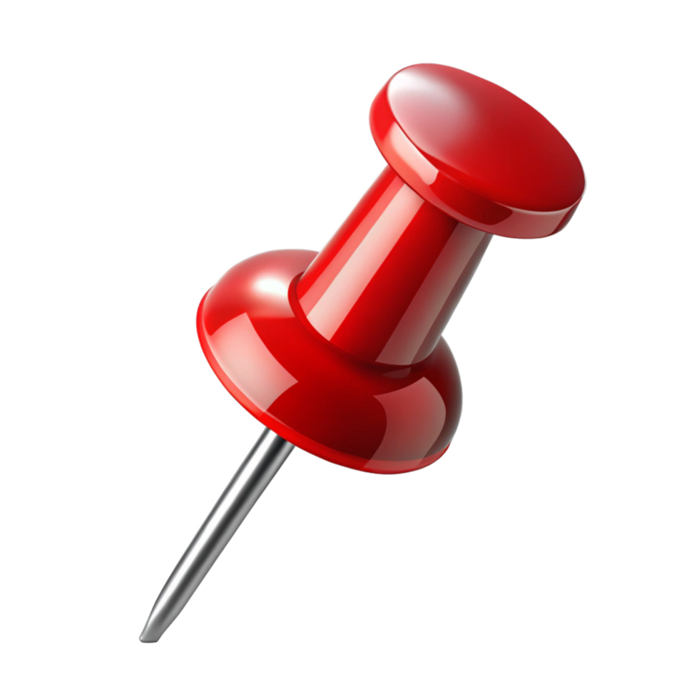 Red Push Pin on Transparent Background png