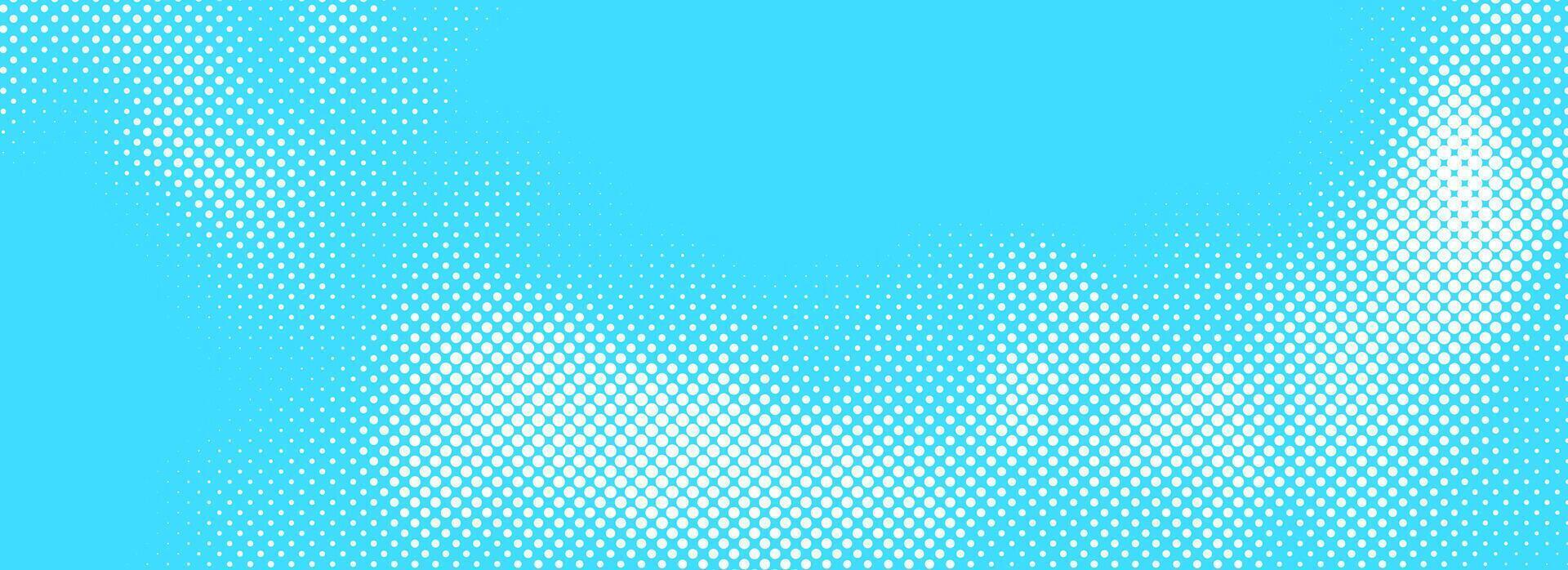Dotted comic cloud background. Halftone clouds in bright blue sky. Pop art heaven wallpaper for banner, brochure, collage, leaflet, poster. Pixelated smoke, fog or smog texture. vector