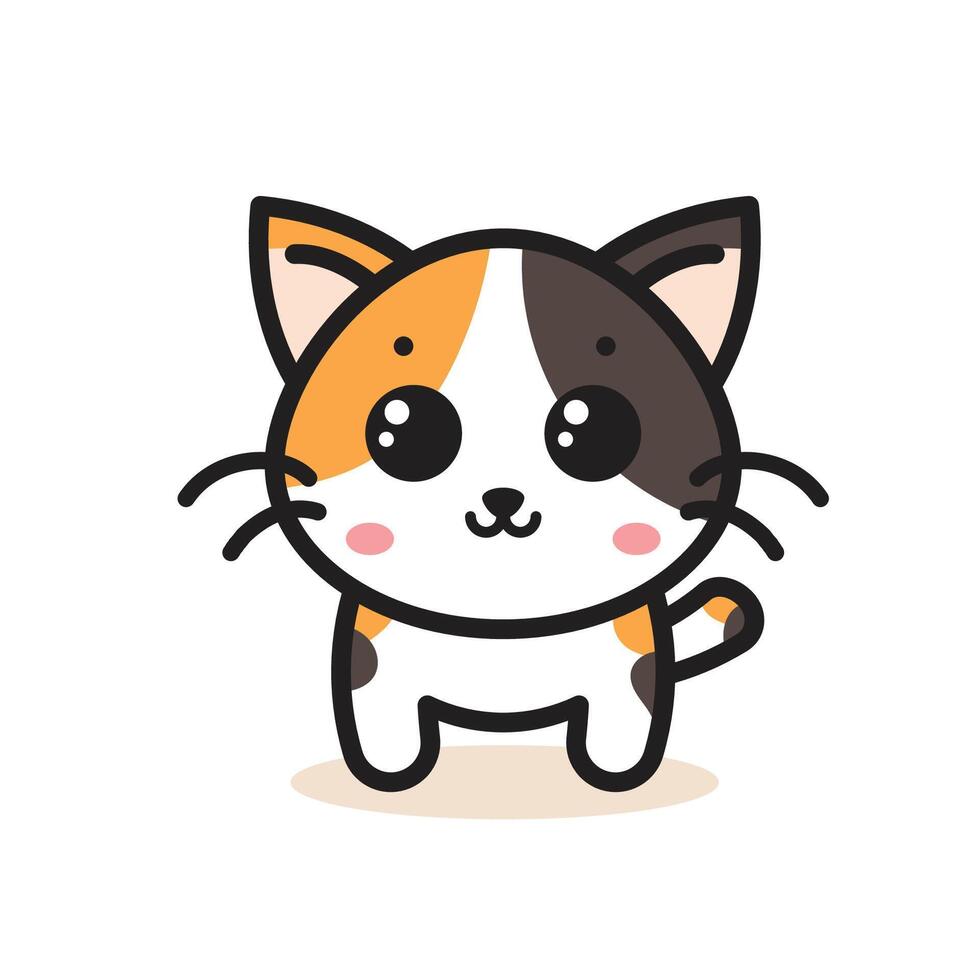 Cute cat cartoon character vector