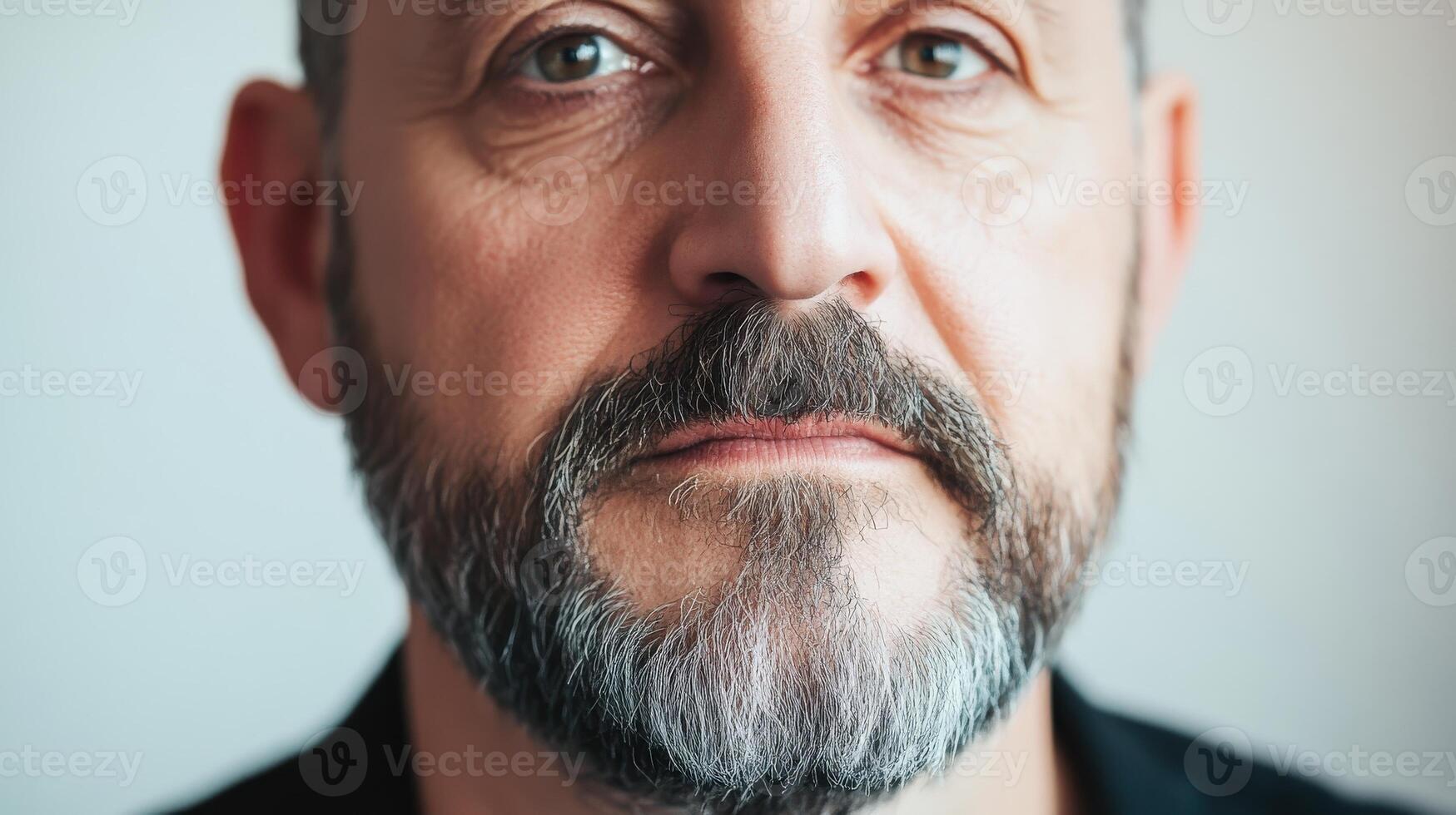 Close up portrait of a mans face and beard photo