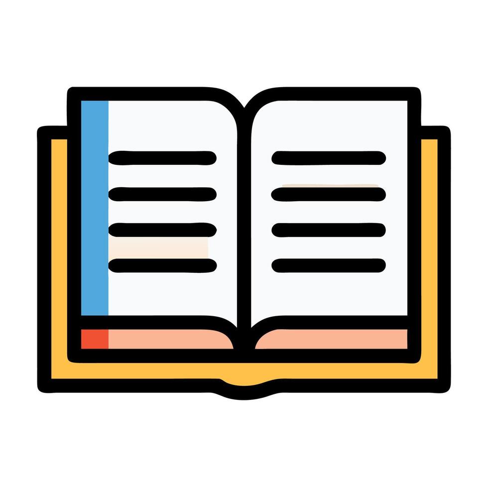 Open Book Symbol for Library and Learning vector