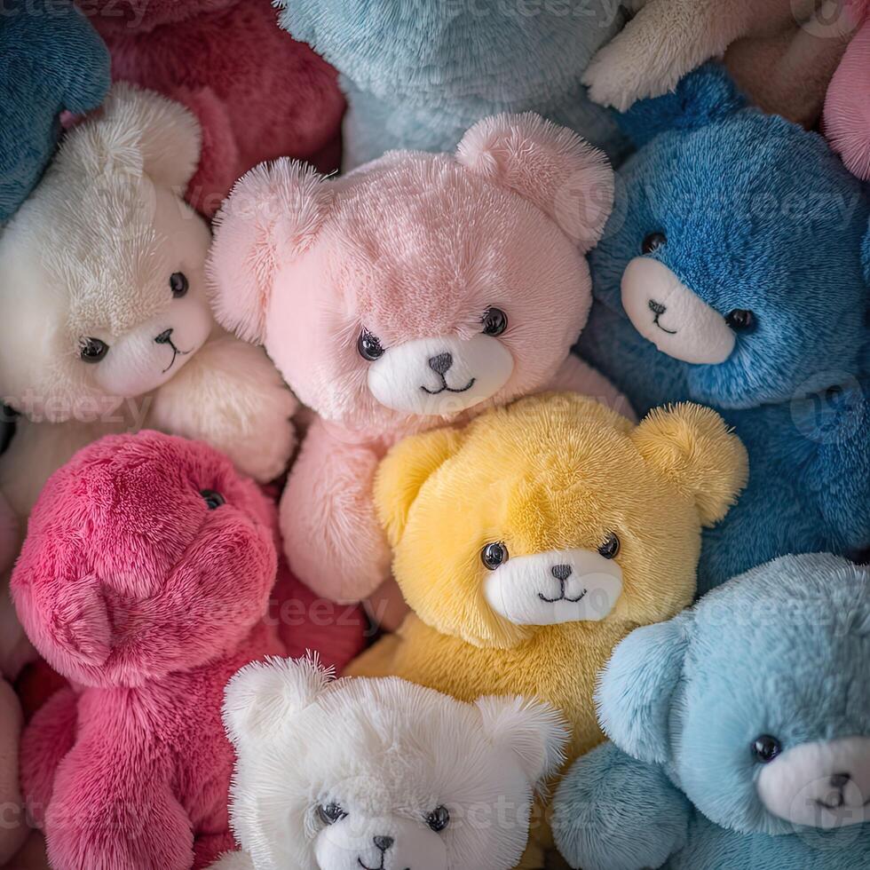 Toys in bulk with top view photo
