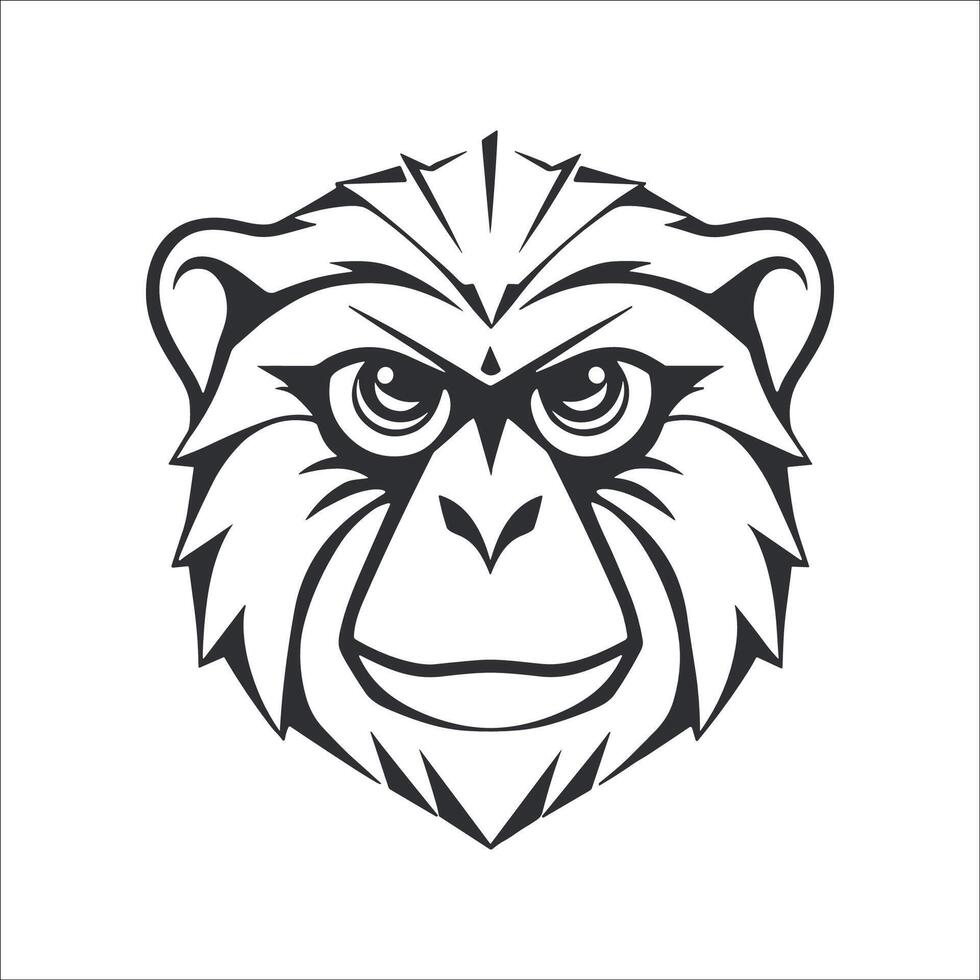 Monkey logo head vector