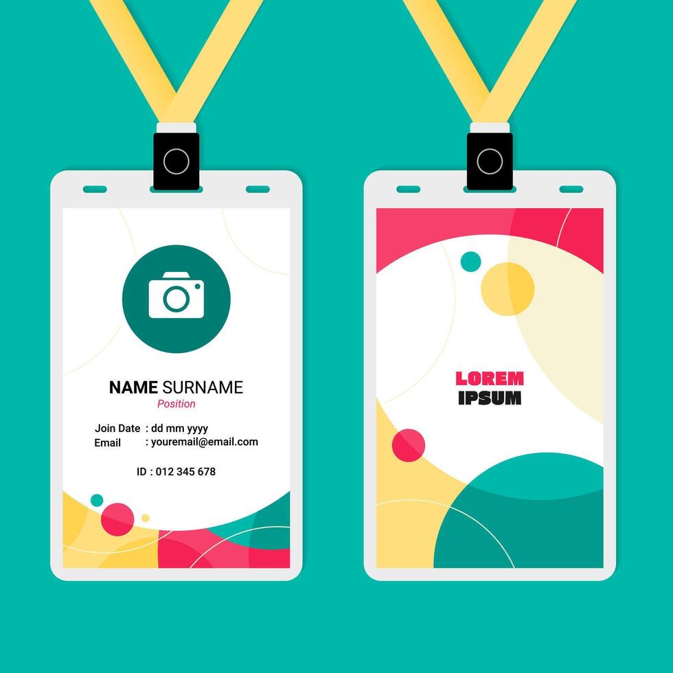 ID Card Design with Abstract Geometric Circle Composition vector